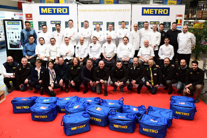 Portrait de groupe equipe finaliste de l'International Catering Cup lors du Sirha a Lyon